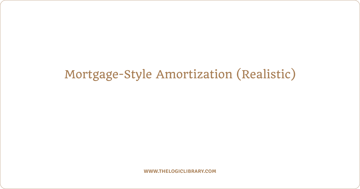 Mortgage-Style Amortization (Realistic)