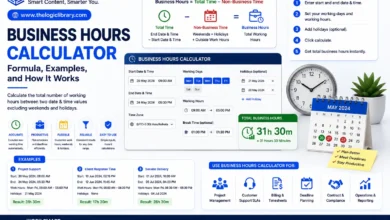 Business hours calculator infographic design
