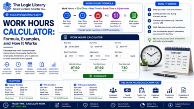Work hours calculator guide infographic