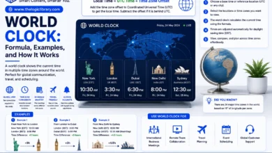 World clock tutorial infographic design